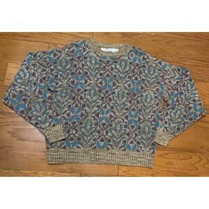 VTG Crossings Sweater Men's Large L Multicolor Neutral Geometric Made in USA
